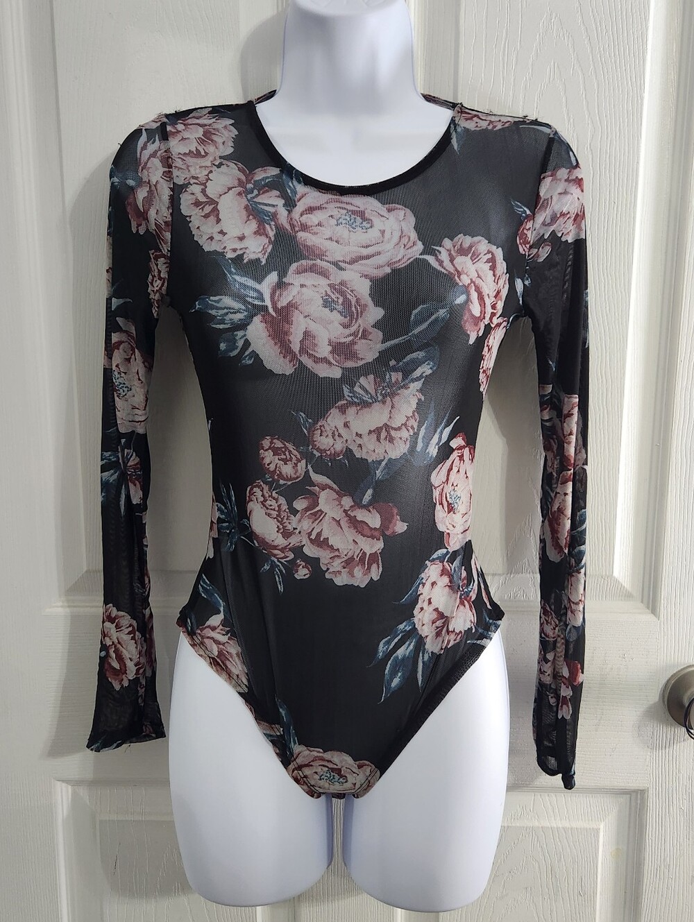Charlotte Russe VTG Y2K sheer mesh bodysuit whimsigoth dark romantic vampirecore